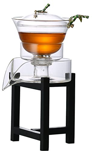 oiakus Lazy halbautomatisches Glas-Teeset, Kristallglas-Teekannen-Anzug, Heim-Kung-Fu-Teetassen-Set mit 6 Tassen, einfaches modernes Teekannen-Geschenk