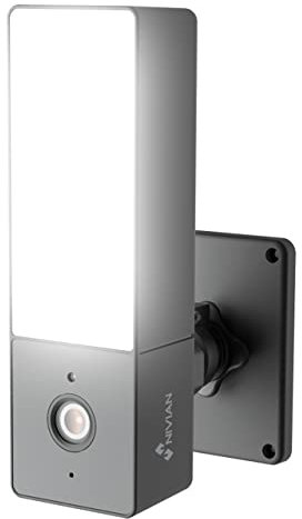 NIVIAN-Foco para jardín con cámara vigilancia integrada-WiFi 2,4Ghz-2K-Para Exterior-Potente Foco de 1000LM-Visión Nocturna 10m-Detección Humanos-Compatible con Alexa y Google Home–App Tuya