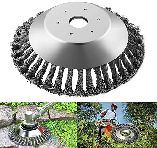 KAYBTNT Wildkrautbürste für Freischneider | Unkrautbürste für Stihl Motorsense | Profi Trimmer Drahtbürste Freischneider mit 25,4 mm Bohrung | Effektive Moosentfernung | Rasentrimmer Zubehör,15cm/6in