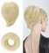 BARSDAR Haarteil Hair Extensions Haarknoten-Pferdeschwanz-Verlängerung,Gerades synthetisches Haarteil, kurzes Pferdeschwanz-Brötchen, Haarschmuck einfach Scrunchie für Frauen Platinblond