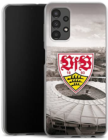 DeinDesign Slim Case extra dünn kompatibel mit Samsung Galaxy A13 4G Silikon Handyhülle transparent Hülle VfB Stuttgart Offizielles Lizenzprodukt Stadion
