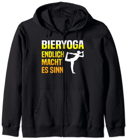 Bieryoga Biertrinker Bier Yoga Outfit Kapuzenjacke