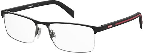 LEVI'S Quadratisch Metall Brillen in Rot für Unisex, Brille mit Sehstärke, optional mit Sonnenbrillen tönung oder Blaulichtfilter (Modell LV 5045)