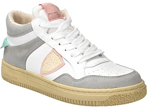 Philippe Model Sneaker Lyon MID, Rauleder, Weiß, Damen EU 39