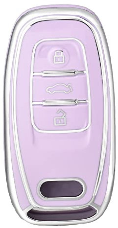 OFFCURVE Autoschlüssel Hülle Schlüsselhülle, Schlüsselcover Schlüsselgehäuse Schutzhülle 3 Tasten Passt für Audi A3 A4 A5 A6 A7 A8 Q5 Q7 Q8 S4 S5 S6 S7 R8 RS4 RS5 RS6 RS7 TT TTS TTRS E-Tron Quattro