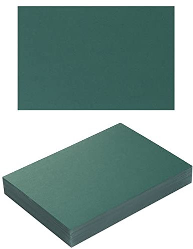 100 Stück dickes Papierkarton, blanko, schwere Karten, für Einladungen, Grußkarten, Postkarten, Fotos, 250 g/m² dickes Papier (dunkelgrün, 10,2 x 15,2 cm)