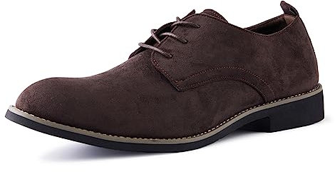 Zapatos de boda para hombre, zapatos de traje, zapatos de vestir Derby con cordones, zapatos clásicos de negocios, Marrón Sólido, 46 EU