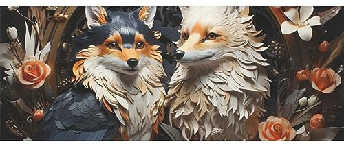 DNOVING 2 Rollen Krähe und Fuchs Geburtstags-Geschenkpapier - 147,3 x 58,4 cm Geschenkpapier für Jungen & Mädchen Geburtstag & Babyparty GWP-294414539