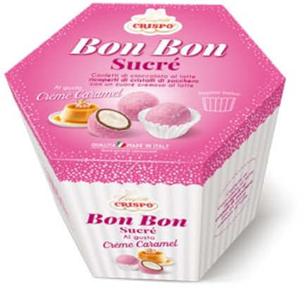 Confetti Crispo Bon Bon Sucré Rosa Caramello Confezione da 500 g