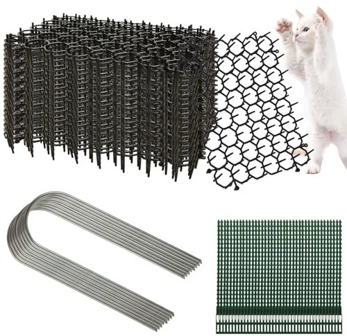 WOPPLXY 20 alfombrillas para gatos con pinchos, 15 x 20 cm, de plástico, repelentes de gatos con pinchos, animales, zorros, gatos, disuasorios para jardín, árboles de Navidad, alfombrilla antigatos