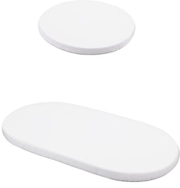 Spannbetttuch 2er Pack, Klein und Groß, für Waldin OWAL Babybett 7in1, Bettwäsche für Kinderbetten, Pflegeleichte, Superweiche, Strapazierfähige Baumwolle, Weiß
