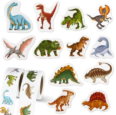 500 Stück 12 Stile Dinosaurier Aufkleber für Kinder Dino Sticker Basteln Selbstklebend Deko für Kindergeburtstag Flasche Laptop Album Party Mitgebsel Geschenke Jugendweihe Junge Mädchen