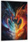 Ice And Fire Dragon Poster Wallscroll Wandbanner Für Dekorative Rollbild Wandbild Stoff Poster Leinwand Wandkunst Wand-Deko Leinwandbilder Ölgemälde 24x36inch(60x90cm)