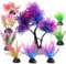 BAILMOLI Fish Tank Decorations, Aquarium Plants Green Fish Tank Plants Artificial Set Aquarium Ornaments Accessories Purplr Color