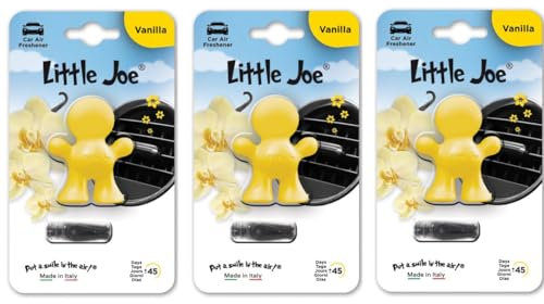 3er Pack Little Joe Lufterfrischer fürs Auto zur Montage an jedem Lüftungsgitter +/-45 Tage Frische im Auto (Vanille/gelb)