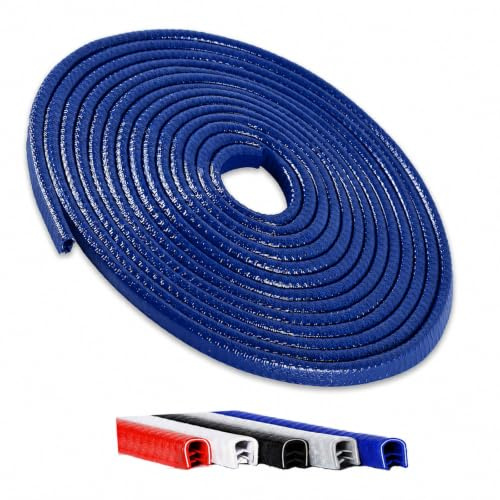Winfort 16.5FT(5M) Universal Car Door Edge Protector Guards, No-Glue Required Rubber Seal U Shape Automotive Door Entry Guard, Suitable for Most Cars, SUVs and Trucks (Blue)