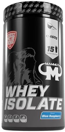 Mammut Nutrition Whey Isolat CFM Molkenproteinisolat Blue Raspberry, 460 g | Mikrofiltriertes Molkenproteinisolat mit über 80 % Eiweiß, 46 % EAA, fettarm, zuckerarm, laktosearm, Geschmack Blue Raspberry