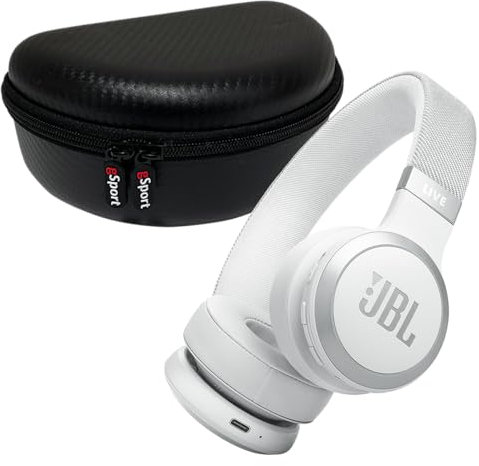 JBL Live 670NC Wireless On Ear Noise Cancelling Headphone Bundle with gSport Case (White)