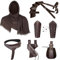 YORDET Mittelalter Ritter Zubehör Männer Renaissance Leder Gürtel Schal Retro Schal Armschienen Gürtel Tasche Armschienen Retro Zubehör Set, Schwarz, Einheitsgröße (Braun)
