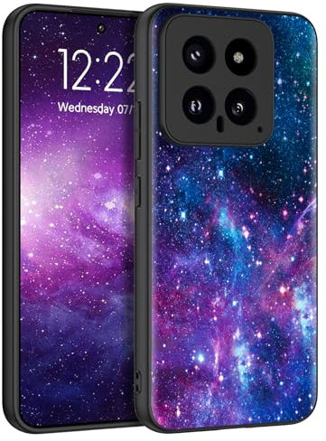BENTOBEN Hülle für Xiaomi 14 5G - Leuchtende Handyhülle im Dunkeln, Slim Fluoreszenz Nebula Muster, PC Schale TPU Bumper, Kratzfeste Schutzhülle für 6.36 - Lila