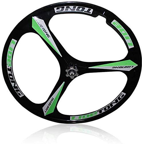 Vorderrad MTB Fahrrad Laufradsatz 26 Zoll 3-Speichen Mountainbike Integrierter Hinterradsatz Scheibenbremse Magnesiumlegierung Radsatz,Grün (Color : Green)