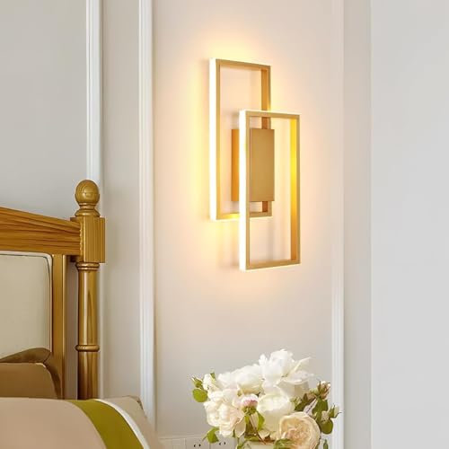 DELIPOP Applique Murale Intérieure LED, 28W 2900LM Lampe Murale Mordern Acrylique, 3000K Blanc Chaud Luminaire Mural Acrylique pour Chambre Salon Couloir Escalier