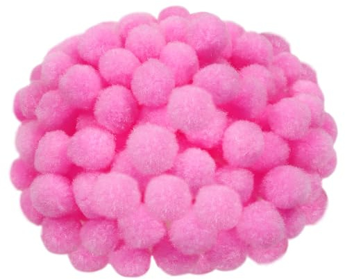TOAOB 300 Stück Pompons 30 mm Rosa Pompom Flauschigen Plüsch Set Bälle Kunst Bommel für Lustige DIY Kreative Handwerk