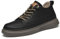 Hombres Zapatos Casuales Altura Invisible Zapatos Deportivos De Cuero con Cordones Moda Transpirable Cómodo y Ligero Negro 43 EU