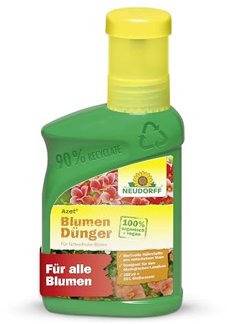 Neudorff Azet BlumenDünger - 100% natürlicher Bio Dünger für üppig blühende Blumen im Garten, Zimmer oder auf dem Balkon, 250 ml