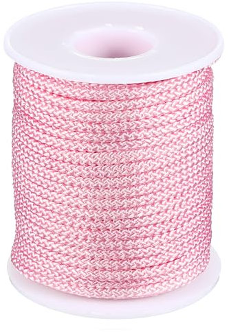 PATIKIL 3mm x 49feet Nylon String for Bracelets Braided Nylon Cord Nylon Thread for Wind Chime Beading Necklaces Blinds DIY Craft Jewelry Making, Pink