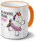 printplanet Tasse mit Namen Ingrid - Motiv Witziges Einhorn - Namenstasse, Kaffeebecher, Mug, Becher, Kaffeetasse - Farbe Orange