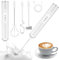 TIDEVAN 3 en 1 Espumador de Leche Batidora de Leche Espuma USB Recargable Batidora de Leche con 3 Varillas, Regulable en 3 Velocidades,Batidora de Leche Portátil para Huevos, Lattes,Capuchino (Blanco)