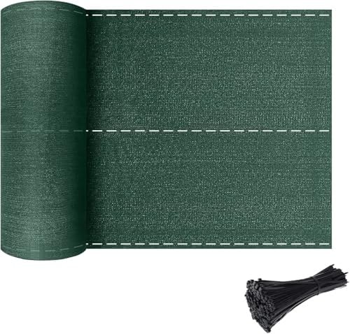 Froadp 2x10 m Zaunblende Windschutznetz HDPE Gartenzaun Sichtschutz 150g/m² Tennisblende mit Kabelbinder Sonnenschutz Windschutz Schattierungsnetz Gewebe Netz für Balkon Zaun Terrasse (Grün)