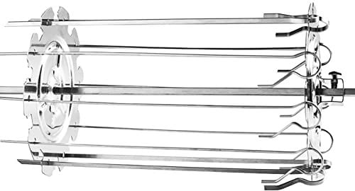 Beufee BBQ Steel Metal Roaster Rôtiserie Bargons à Aiguille Cage, brochettes BBQ en Acier Inoxydable pour Les grilles