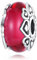 Annmors coeur rose en verre de Murano pendentif s925 Sterling Silver Lady bracelet collier pendentif
