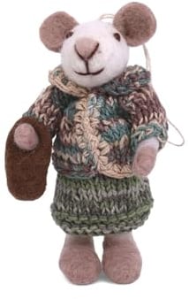 Gry & Sif Handmade & Fairtrade Certified Stylish Danish Design X Artisans from Nepal | Tier-Figuren aus Filz - Mäusefamilie | Deko-Figuren zum Hinstellen | 12cm