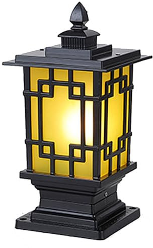 Luminaire d'extérieur de Style Ferme, éclairage Nocturne, Colonne, éclairage étanche IP65, pour Poteau de clôture, Lanterne Rustique sur Pied, pour Jardin, Cour, Patio, décoration (A 44 cm)