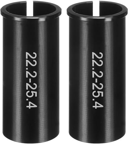 sourcing map 2pcs Alloy Bike Seat Post Reducer Shim 22.2mm to 25.4mm 60mm Length Aluminum Bicycle Reducing Sleeve Conversion Seat Post Tube Adapter for Mountain Bike Road Bike City Bike