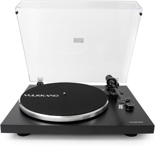 VULKKANO TD10 Giradischi con Braccio di Precisione, Equalizzatore Phono/Linea Integrato e Design Elegante Compatibile con Vinili da 33 e 45 Giri