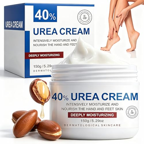40 Prozent Urea Creme,Urea Fußcreme für sehr trockene Füße und Hornhaut,Fusscreme gegen trockene Füsse und rissige Haut,schnell einziehend nicht fettend,Fußpflege für Fersen,Ellbogen und Knie