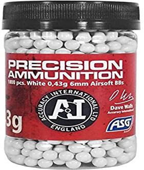 ASG Airsoft Accuracy Precision Sniper 6mm bb's 0.43g 1000 Bottle 18724