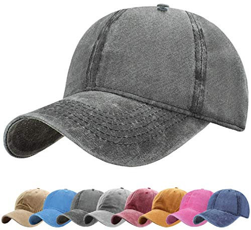 UMIPUBO Unisex Vintage Baseball Cap Adjustable Baseball Cap Outdoor Sports Solid Hats (Black)