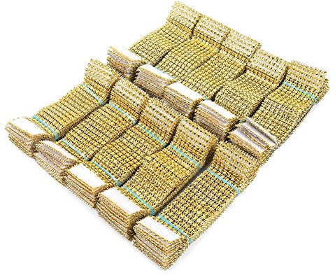 Lazmin 50/100 stücke Serviettenring 8 Reihe Wie Serviettenband Serviettenhalter Hotel Hochzeitsbankett Dekorationen(Gold 100PCS)