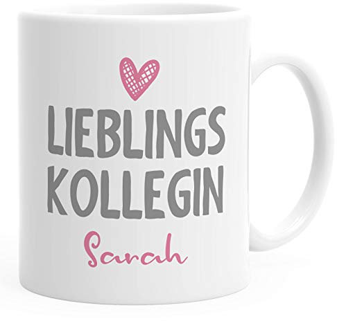 SpecialMe® personalisierte Kaffee-Tasse Lieblings-Kollegin mit Namen Namenstasse personalisierte Geschenke uni - weiß Keramik-Tasse