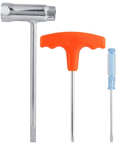TOPINCN 3Pcs/Set Chainsaw Accessories, Pratical Metal Sleeve Socket Screwdriver Wrench Tool Set Fits for Chainsaw