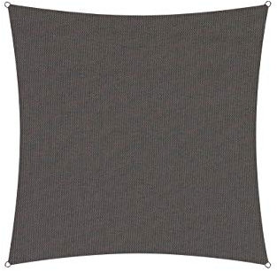Lumaland Sonnensegel Quadrat | 3 x 3 Meter| Wetterbeständiger Sonnenschutz inkl. Befestigungsseile | Terrasse, Garten & Balkon Schattenspender | Wasserabweisend + UV-Schutz [Dunkelgrau]