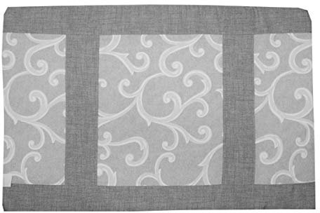 Russo Tessuti Coprifornello Maxi Piano Cottura Copri Fuochi Ghirigori Beige Nero B&A-Grigio