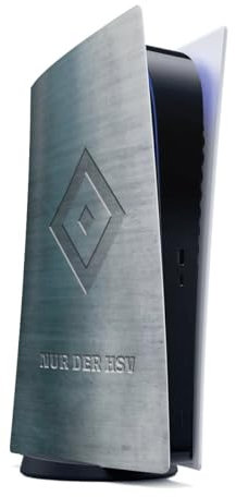 DeinDesign Skin kompatibel mit Sony Playstation 5 Digital Edition Folie Sticker HSV Hamburger SV Metallic Look