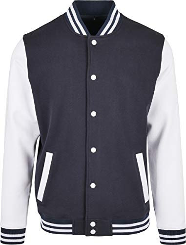 Build Your Brand Basic College Jacket Navy/White 3XL