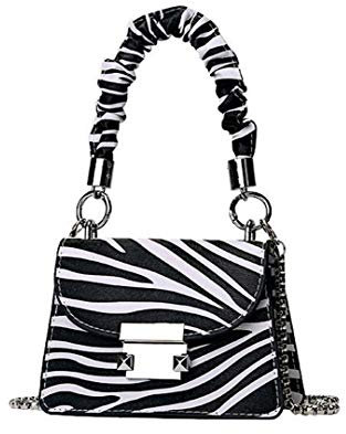 PURFANREE Damen-Umhängetasche mit Kuhmotiv, klein, Clutch, Abendtasche, Umhängetasche, Mini-Geldbörse, Zebra-Print